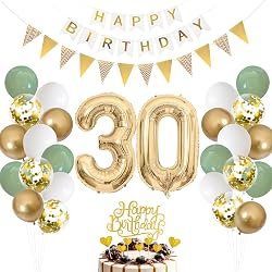Geburtstags-Set 30 Gold – 20 Servietten + Tischband 5m Für Deko & Party