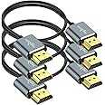 Twozoh Slim 4K HDMI Cable 1M 3 Pack, Ultra Thin & Flexible Skinny HDMI to HDMI 2.0 Lead Support 4K/60HZ 18gbps Laptop, Monitor, PS5, PS4, Xbox One, Fire TV