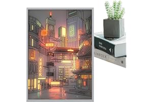 Riaisttd Led stadsljusmålning, HD-målningar väggdekorationer med belysning | LED-väggkonst heminredning till jul, nyår, påsk, födelsedag, gåvor av