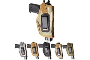 Peminkoo Fondina Tattica Universale per Pistola Fondine per Trasporto Nascosto Clip in Metallo per Cintura Fondina IWB OWB Borsa per Pistola Airsoft per G1OCK 17 19 22 23 32 33 Ruger