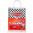 Prakruthi Pulp Art Gift Paper Bag Cars Lightning Mcqueen Theme For Kids Birthday Party, Baby Shower Presents, Return Gifts-8"X10"X3" (Wxhxg)-Pack Of 10,Multicolor