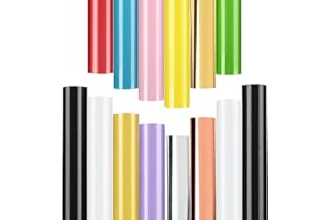 Lya Vinyl 14 Stück Plotterfolie Vinyl, 30.5 x 30.5cm Glänzend Vinylfolie Plotter für Cricut, Silhouette Cameo, Plotterfolie Selbstklebend für DIY-Geschenke, Tasse, Fenster, Keramik, Kunststoff