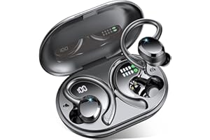 RULEFISS Ecouteurs Bluetooth sans Fil Sport, 2024 Oreillette Bluetooth 5.3 avec 3D HiFi Stéréo, Écouteurs sans Fil 48H CVC 8.0 Antibruit, IP7 Etanche, USB-C Charge Rapide, Écran LED Casque Running iOS/Android