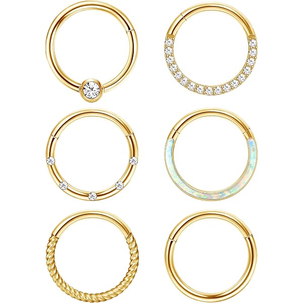 OUFER Neuspiercing 20G Goud/Zilver - Dubbele Creolen Met CZ Kruis, Chirurgisch Staal 316L, 7-8mm