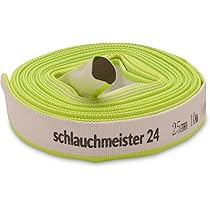 2 inch - 52 mm, 30 m platte slang | Bouwwaterleiding | Industrieslang | Synthetisch rubber, wit met groen, 10 bar, -20°C tot 60