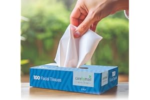 12 x Facial Tissues | 2 Ply Soft Facial Tissues Box Multipack | CarebyMail (12 Packs - 1200 Sheets), White, Soft Sheets for Home, Office, Schools & Healthcare
