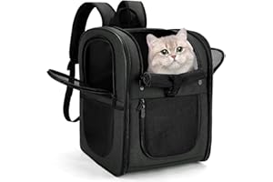 Apollo Walker Pet Carrier Backpack for Large/Small Cats and Dogs, Puppies, Safety Features and Cushion Back Support for Travel, Hiking, Outdoor Use (Black)