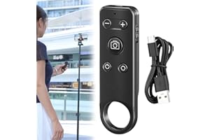 LEIKURVO Kabellose Bluetooth Auslöser Fernbedienung für Video Fotoaufnahmen/Zoomen/Objektivwechsel, Fernauslöser für Selfie Vlog,Kompatibel mit iOS- & Android-Smartphones(iOS15 Höher, NOT für iOS26)