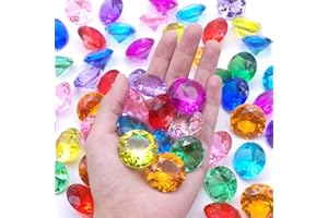 Zsail Acryl Diamant,Farbe Kristall Runde Diamant Kristalle Schatz Edelsteine, Chest Hunt Party, Vase Füller (40mm)