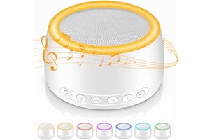 White Noise Machine,Puikos Einschlafhilfe Babys Weißes Rauschen Maschine, 30 Natürliche Klangtherapie 8 Nachtlichter, USB-Aufladbare Tragbare Naturgeräusche Box für Kinder und Erwachsene
