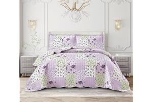 GonZalo GraCia. Quilted Bedspread Printed Patchwork Reversible Bed Spread Bed Throw Comforter Set with Pillow Shams Soft Touch Single Bed UK Size (Province, Single)