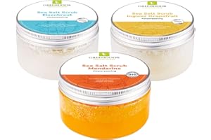 ‎GREENDOOR GREENDOOR Körperpeeling Salz SPARSET FRESH 840g, 3 frische Meersalz Peeling Körper, scrubs vegan, natürlich ohne Mikroplastik, Duschpeeling Naturkosmetik ohne Konservierungsmittel, Natur Geschenke