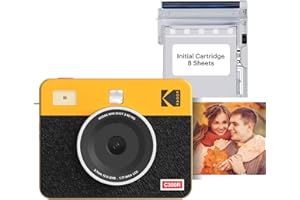 Kodak Mini Shot 3 Retro - Portable Instant Camera and Photo Printer – 2-in-1 Printer Compatible with iOS & Android – Bluetooth Connection - (7.6 x 7.6 cm) - Yellow