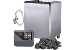 ‎VANVILLA vanvilla Saunaofen Saunaofen 15kw mit externer Steuerung 380V Sauna inkl. Saunasteine für Aufguss Sauna Ofen Heizung Edelstahl Finnische Sauna Fasssauna Gartensauna