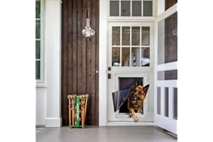 IDEAL PET PRODUCTS SINCE 1979 Ideal Pet Products Designer-Serie Ruff-Weather Haustiertür mit Teleskoprahmen, super groß, 38,1 x 59,7 cm Klappengröße