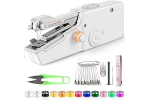WEQNGIU Handheld Sewing Machine - Portable Mini Sew Machine for Beginners, Quick Stitching with Accessory Kit, Electric Sewing Machine for DIY Projects at Home or Travel