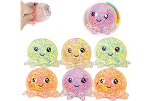 XZSKD 6 Pcs Fidget Toys Adults, Stress Ball For Kids, Squishy Squeeze Octopus Fidget Toys, Squishy Toys, Stress Relief Kids Stress Ball Water Beads Squishy Balls Toys For Kids Adults