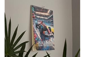 GIFTS AND TEMPTATIONS 2025 Wall Calendar, 75th Anniversary, A4 Size, Formula Racing Theme