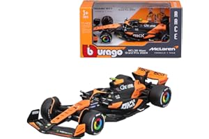 Bburago - McLaren MCL38 Lando Norris #4 2024 - Realistisches Modellauto im Maßstab 1:43, gefahren von Lando Norris, offizielle McLaren-Lizenz, empfohlenes Alter 3+ Jahre