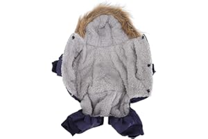 GLOGLOW Płaszcz zimowy dla psa, uroczy pokrowiec na włosy, pogrubiony, 4 nogi, ciepły szczeniak, zimowy płaszcz z kapturem, dla małych psów, jesień (S)