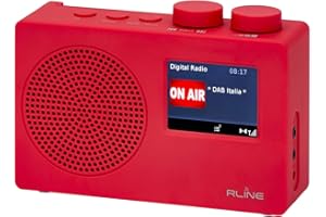 RLINE Soundab One BT, Radio DAB Portatile, DAB+, Bluetooth, Display a colori - Red