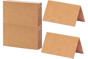 OBYJCA 20 Pcs Wedding Blank Table Name Place Cards, Recycled Place Cards Table Name Card Brown Table Place Name Card Tags for Food Labels Table Number Sign Name Signs Messages Party Cards