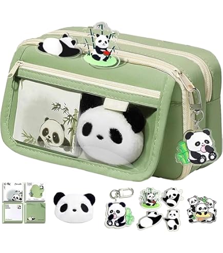 Panda Pen Panda School Supplies Set - Large Canvas Pencil Case With Pens, Highlighter & Stickers For Kids Cute School Supplies Set With Highlighters - View #10