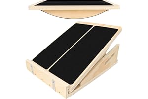 BINDOKUN Professional Wooden Slant Board, 2-in-1 Adjustable Anti-slip Calf Stretcher with Reinforced 20% Wider Design, Calf Stretch Board for Daily Exercise