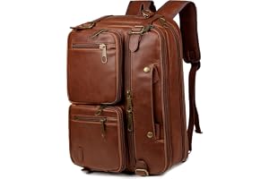 Faux läder ryggsäck portfölj hybrid 17 tum laptopväska män axelväska bära på ryggsäck axelväska mångsidiga axelväskor arbetsv
