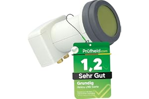 [Testa mycket bra, notera 1,2 *] GSS Helios Twin LNB 4X F-kontakt, med -avskärmning & Sun Protect UV-skydd, 2 fack 4K HD L