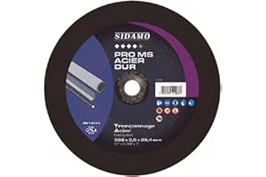 Disque à tronçonner PRO MS ACIER DUR D. 350 x 4 x Al. 25,4 mm - Acier, métaux ferreux - 10111068 - Sidamo
