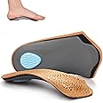 Orthotic Insoles 3/4 Length, Half Plantar Fasciitis Support with Metatarsal Pad Heel Cushion, Light Leather Foot Shoe Inserts for Women and Men, High Arch Support for Flat Feet Walking Exercising