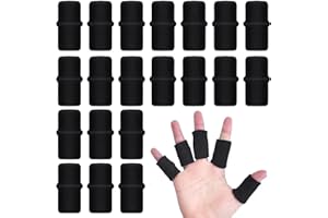 AYNKH Lot de 20 manchons élastiques pour doigts - Attelle de pouce respirante - Pour soulager la douleur - Sport - Arthrite - Protection de compression pour basket-ball, baseball