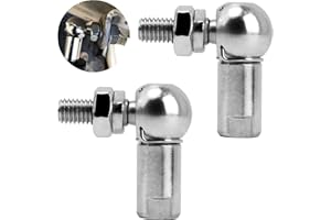 ITSOGOO 2 Piezas CS16 M10 Rodamientos de Rótula en Forma de L,M10*1.5mm Rosca Derecha,Extremo de Encaje de Bola Autolubricante,Rodamiento Extremo Varilla Roscada con Clip de Resorte