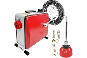 EVGTTI Elektrische Rohrreinigungsmaschine, 500W Rohrreiniger, Rohrreinigungsspirale 20m, geeignet für Ø20-300 mm Rohrleitungen, Abflussreiniger Bad Küche