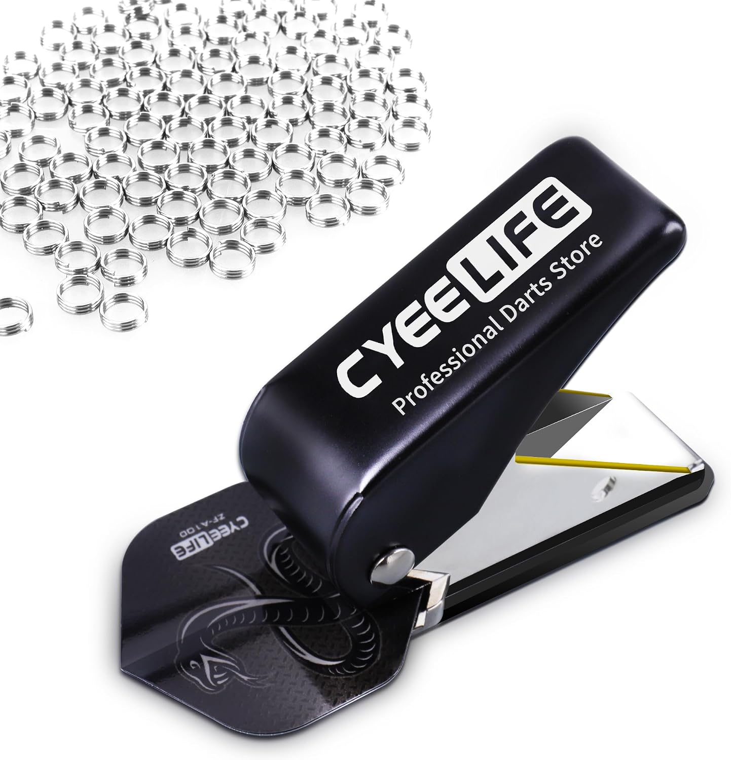 CyeeLife Perforadora de Dardos con 100 Anillas de Metal, Accesorios para Dardos, Calidad de Marca