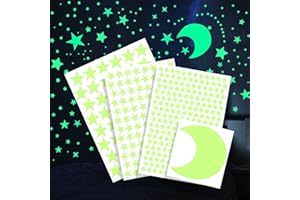 Yolistar 342 Stück Leuchtsterne und Mond, Selbstklebende Aufkleber, Extra Helle Sterne Leuchten im Dunkeln, Leuchtsterne Kinderzimmer, für Wände und Möbel I Wandsticker Kinderzimmer Sternenhimmel Dot