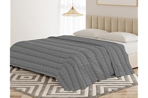BANZAII TEXTILE INNOVATOR ONLINE Banzaii Colcha Multiusos para Sofá y Cama, Manta Foulard Suave, Cubrecama, Manta Cubre Sofá Isabel Gris Oscuro 210x250 cm