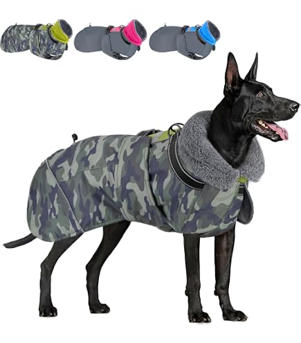 Hunde-Schlafanzug Für Große Hunde – Leichter Einteiler Nach OPs, Grün Camouflage, Rückenlänge 50 Cm
