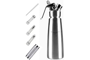 le homeware Siphon à Crème Fouettée Professionnel en 304 Acier Inoxydable 0,5 L avec 3 Douilles Décoratives (N20 Non Inclus)