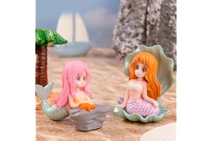 Foodie Puppies Aquarium Decorative Ornament Combo of 2 - (Seap & Dolphin Mermaid) | Cute Little Divers for Fish Tank | Creative Aquarium & Terrarium Accessory | Marine Landscape Resin Sculpture