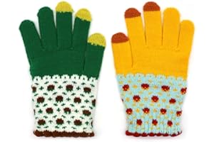 ALLY-MAGIC Women Winter Gloves, Ladies Knitted Thermal Gloves Sunflower Full Finger Touchscreen Glove Warm Windproof Mittens for Women Outdoor Cycling Running Winter Gifts Y7TYHST