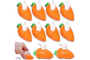 Ctxtqtdt 10 Stück Aufziehbare Hasen mit Karotten, Aufziehspielzeug Autos Spielzeug, Geschenkideen zu Ostern für Kinder, Lustige Ostergeschenke, Ostern Mitgebsel für Kinder ab 2 Jahre