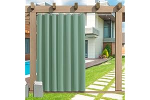 ‎LZXSXZ Outdoor Vorhang Wetterfest, 1 Stück Outdoor Vorhang Wasserdicht Wetterfest Blickdicht mit Ösen, 24 Farben Sichtschutz Sonnenschutz Outdoor Gardine für Veranda, Pergola, Laube, B254xH213CM