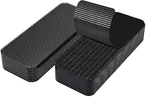 RUOJLING 20 Pcs 10 Pares Belcro Adhesivo Doble Cara Fuerte,Belcro Adhesivo Fuerte,para el Hogar,Oficina,Automóvil,Escuela,Rectangula,Reutilizable,Negro,3×10cm