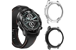 Compatible with TicWatch Pro 3 Ultra Case, onetuo Silicone Protective Case Cover Compatible for TicWatch Pro 3 / TicWatch Pro 3 Ultra GPS Smart Watch (2 Pack-Black+Silver)