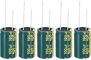 PATIKIL 400V 100uF Electrolytic Capacitors, 5Pcs 18x30mm Aluminum High Frequency Electrolytic Capacitors for TV, LCD Monitor, Refrigerator, Circuit Boards, Green