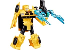 Transformers Hasbro Cyberworld, Bumblebee, Figura de Acción 2 en 1, Robot de Juguete o Coche Deportivo Amarillo, Accesorio de Cañón, Coleccionable, Regalos de Reyes Magos para Niños y Niñas