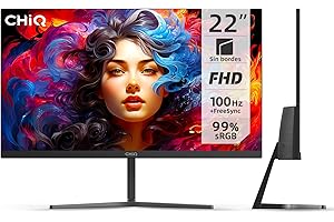 CHiQ Monitor para PC 22F650 de 22 Pulgadas, FHD (1920 x 1080), 100 Hz + FreeSync, diseño Ultrafino, 100% del Rango sRGB, HDMI, VGA, Montaje VESA, Modelo Nuevo de 2024