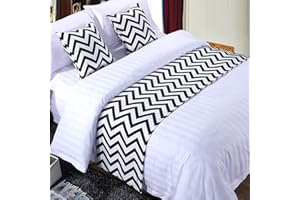 DAYDAY helper Pattern Bed Runner for Foot of Bed, Bedroom Bedspread Linen Bed Throw Bedding Protection End Towel Bed Cover Bed Scarf for Hotel Home, 240x50cm